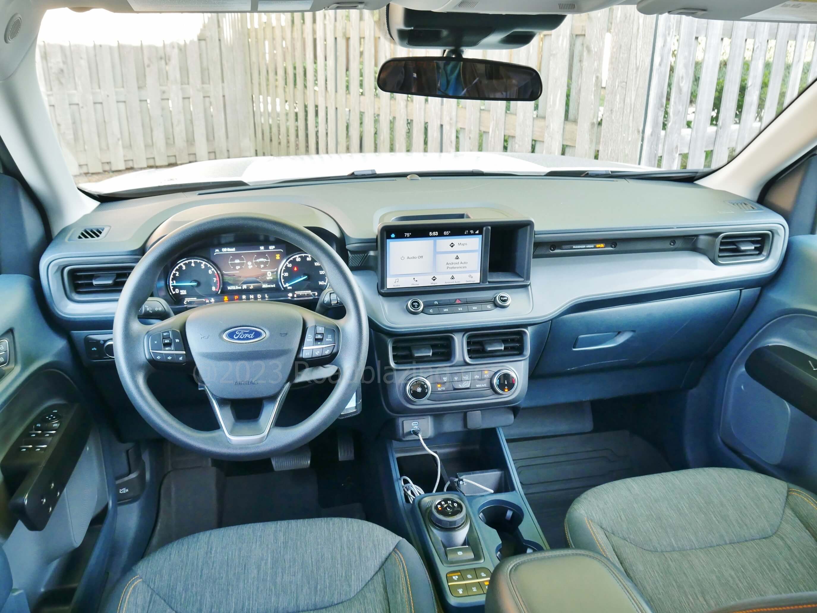 2023 Ford Maverick XLT Tremor AWD: cockpit with ample storage is equally work and commute friendly