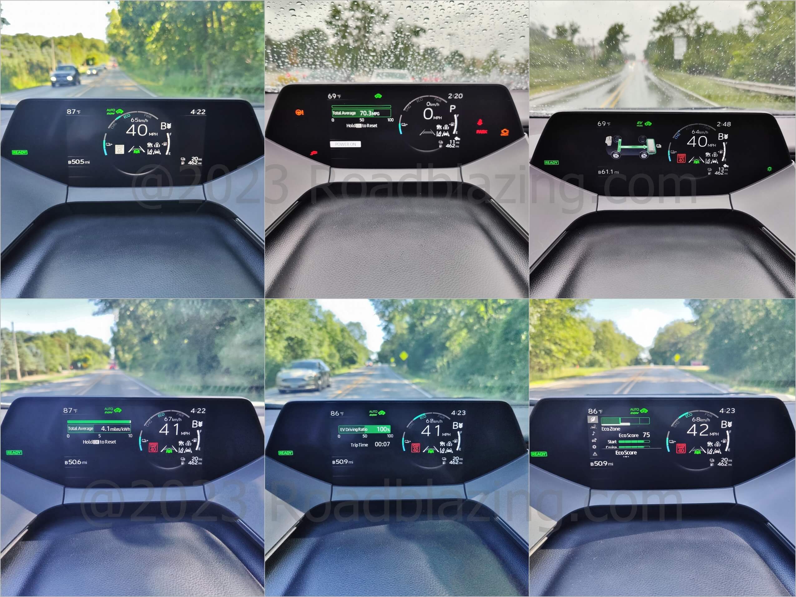 2023 Toyota Prius Prime XSE PHEV: gauge cluster efficiency information