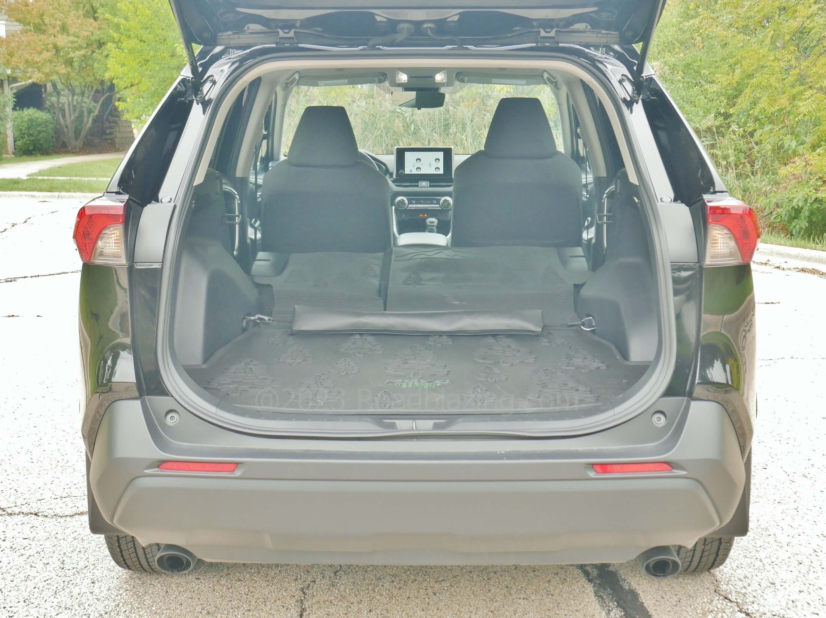2023 Toyota RAV4 Hybrid AWD Woodland Edition: 60/40% split folding 2nd Row seatbacks = whopping 70 cubic feet max. cargo space