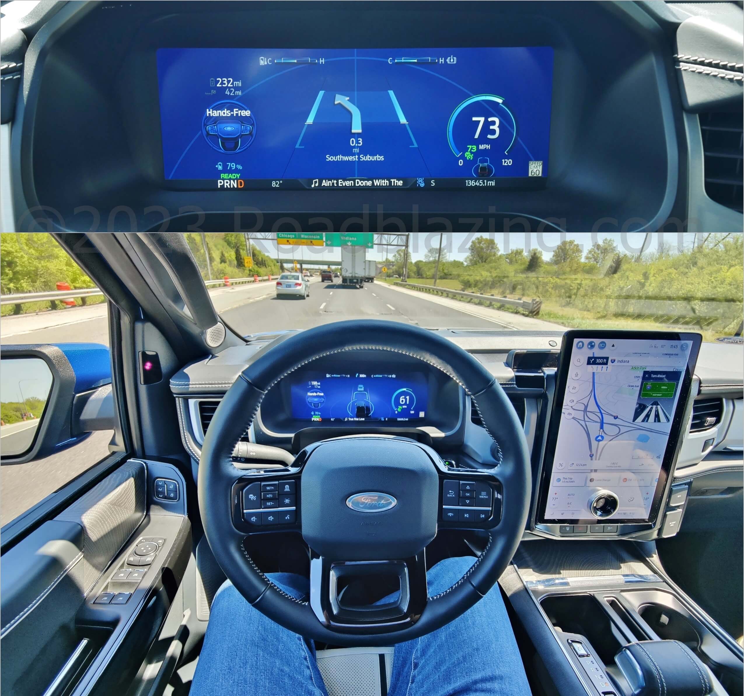2022 Ford F-150 Lightning Platinum 4x4: BlueCruise hands free, pedal free controlled access motorway driving