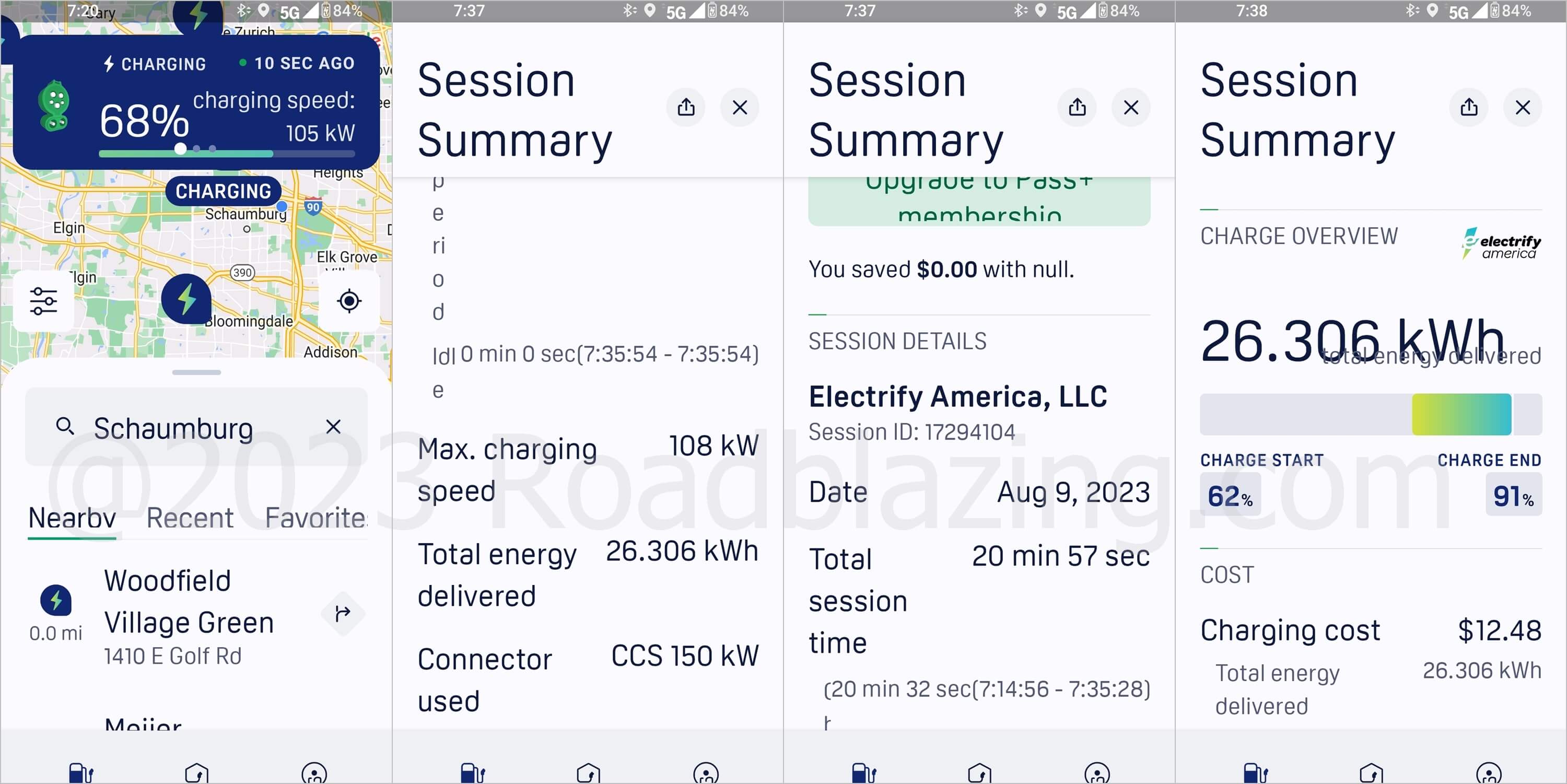 2023 Genesis Electrified GV70 AWD Prestige: Public DC charging app pages