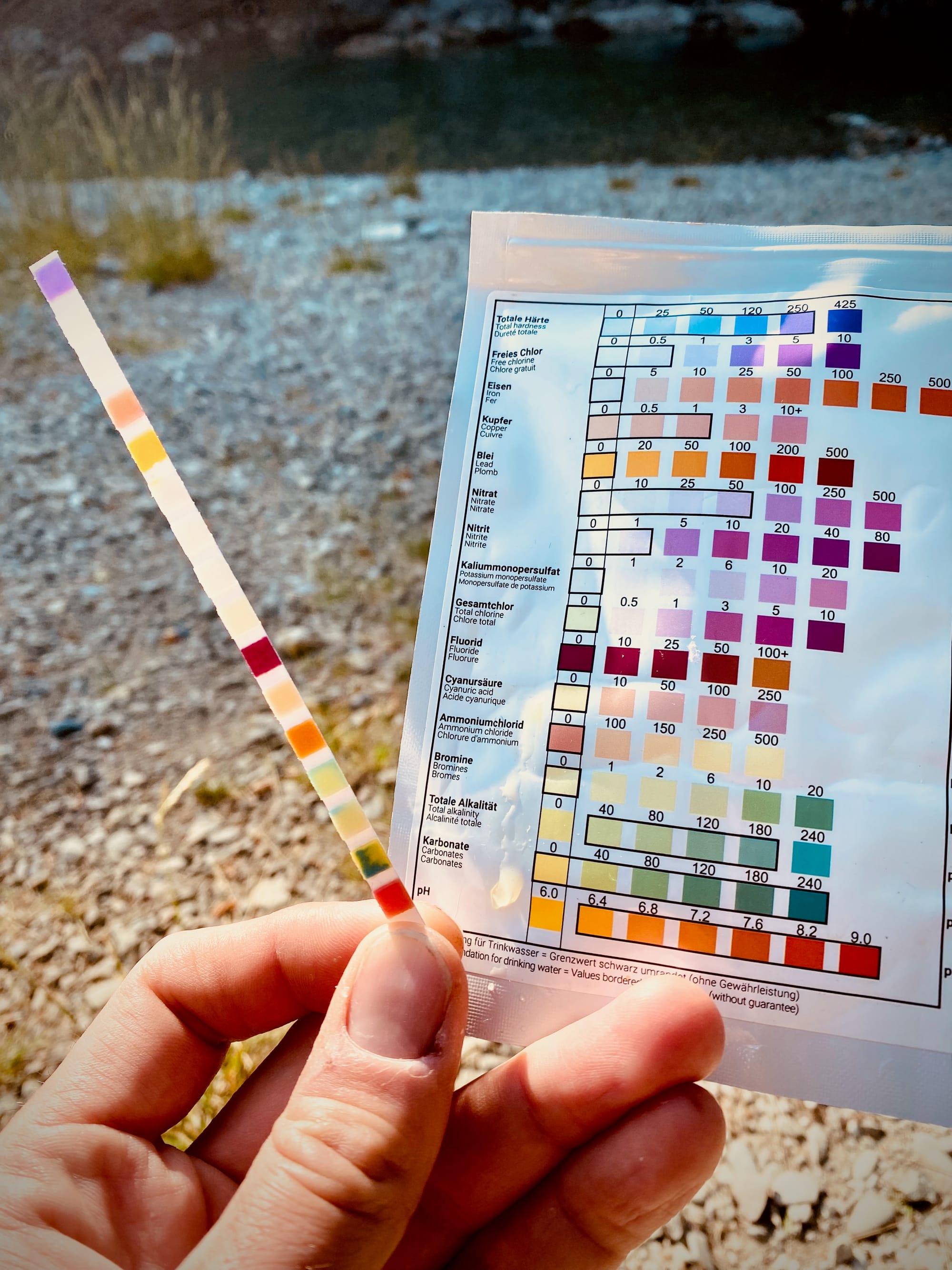 Test strips to test the water quality