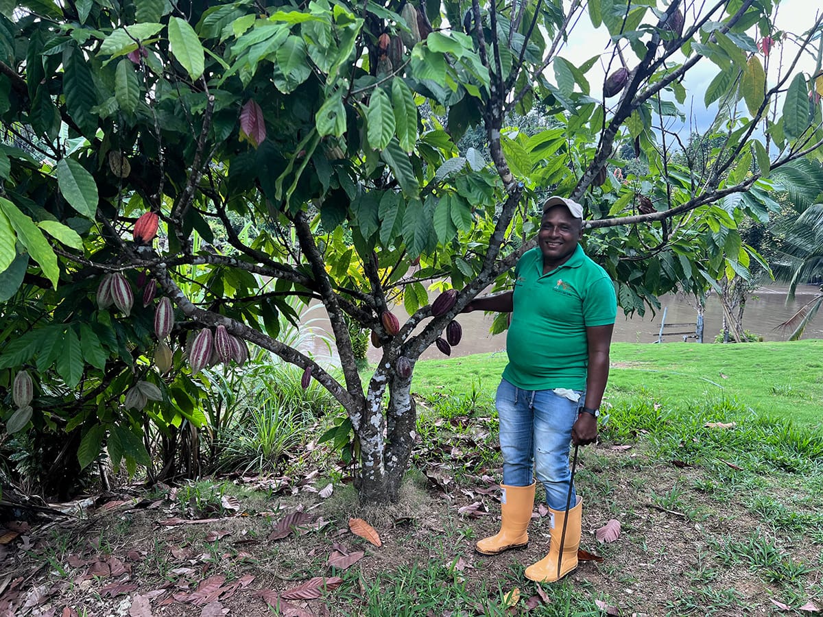 Image shows Jose, a Luker cocoa farmer from Tumaco
