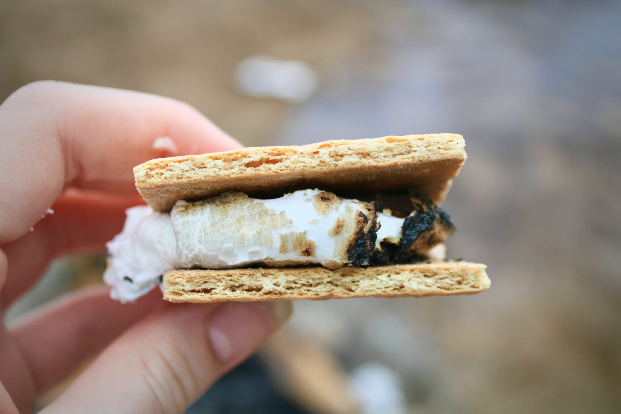 Image shows a close up of a S'mores