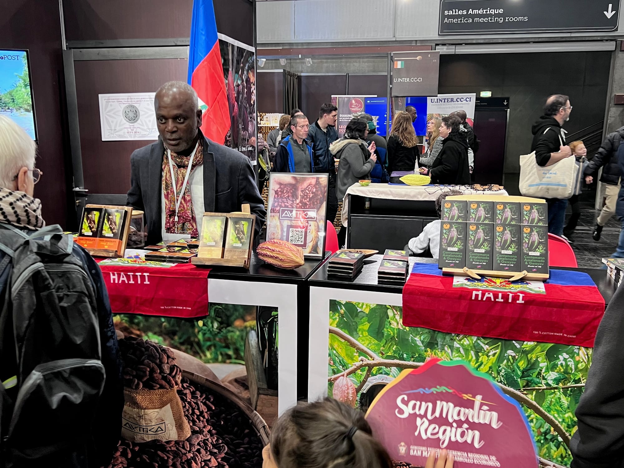 Image shows a chocolate company from Haiti at Salon du Chocolat 2024