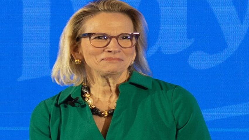 Image shows former Hershey president and CEO Michele Buck