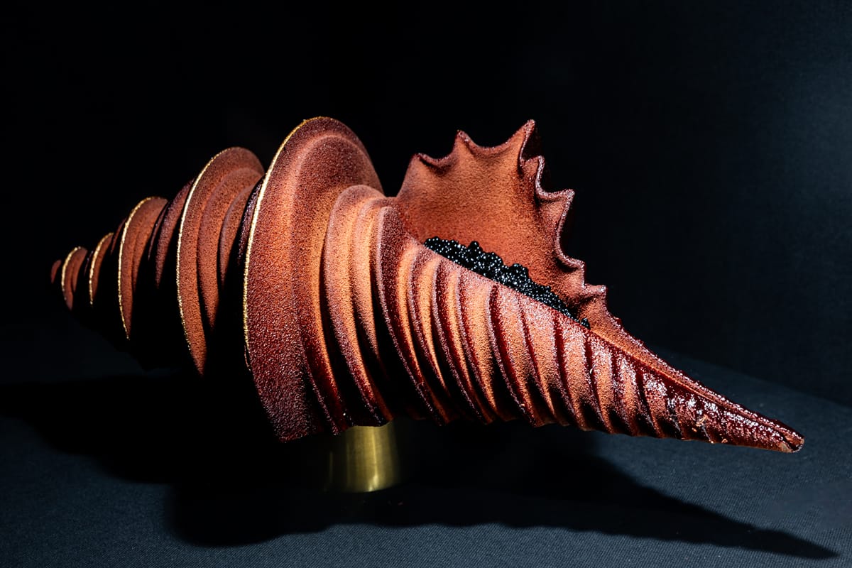 Image shows a premium chocolate twirl