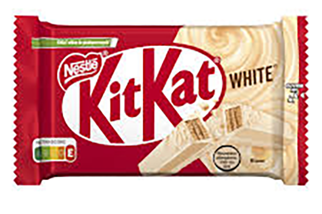 Image shows a white KitKat bar
