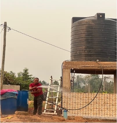 Image shows New project-supported borehole in Teshie Praso