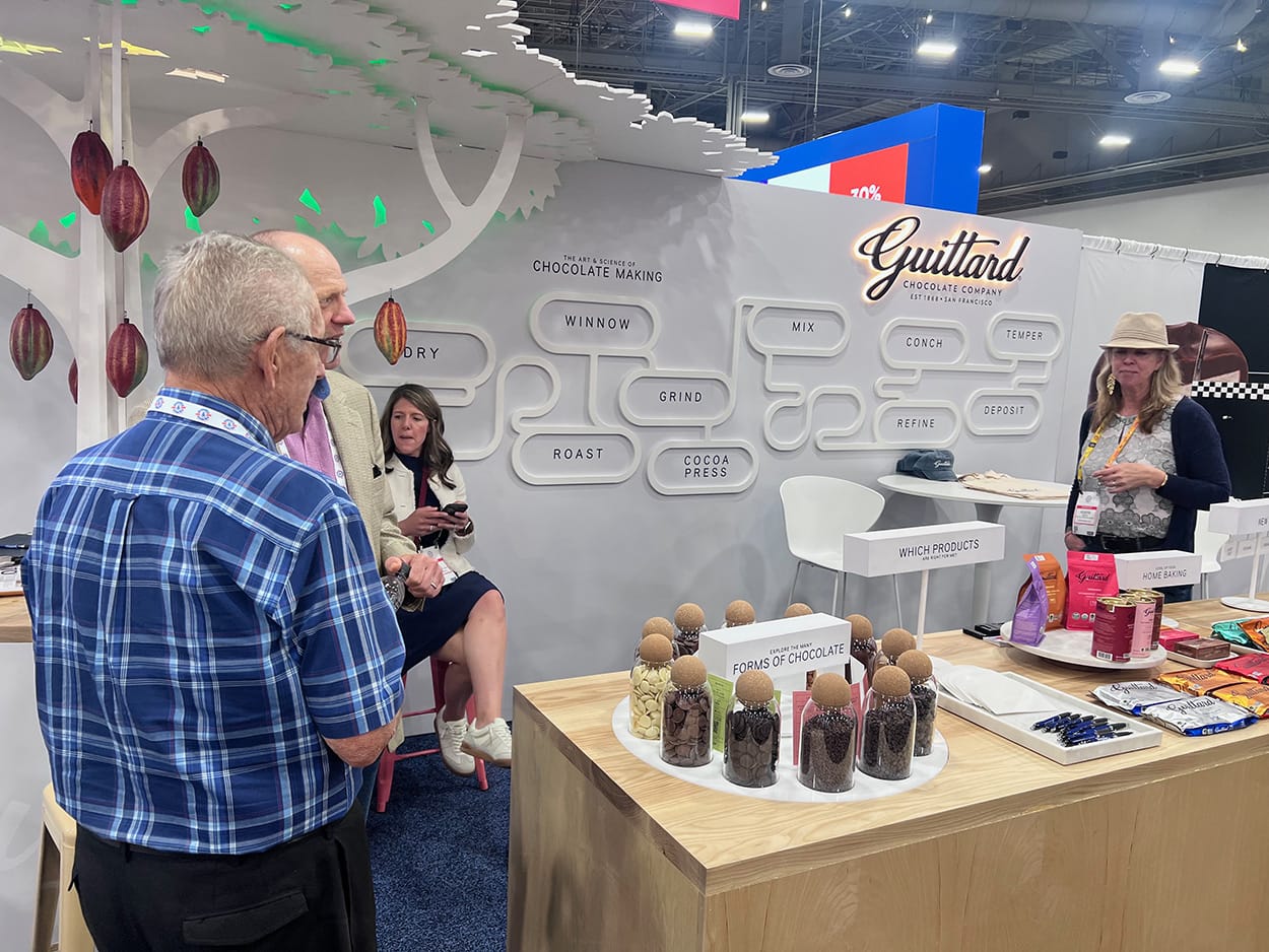 Image shows the Guittard booth at Sweets & Snacks Expo 2026