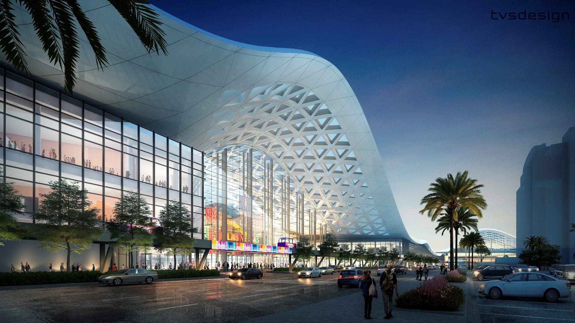 Image of the outside of the Las Vegas Convention Cener.