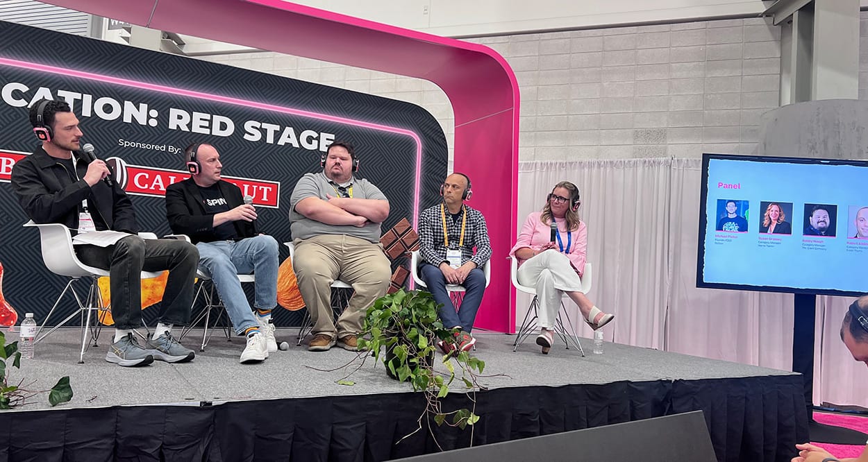 Image shows The panel for the Rethinking Candy Sets: Where BFY and Premium Fit On Shelf Today session, led by Michael Fisher. 