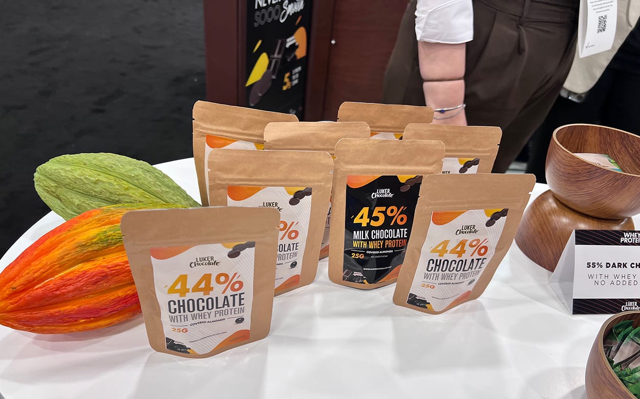 Image shows Luker’s Functional Chocolate Couvertures whey-protein chocolate formulations