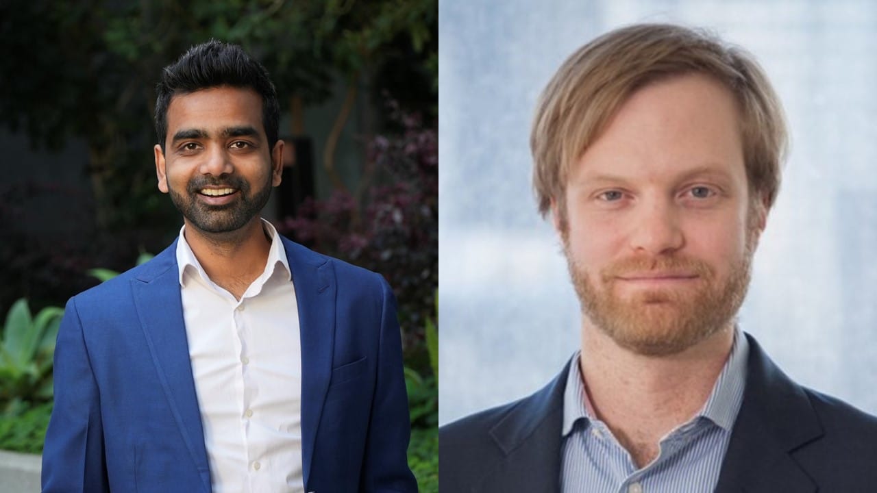 Image shows ClimateAi CEO Himanshu Gupta (left) and COO Will Kletter. 