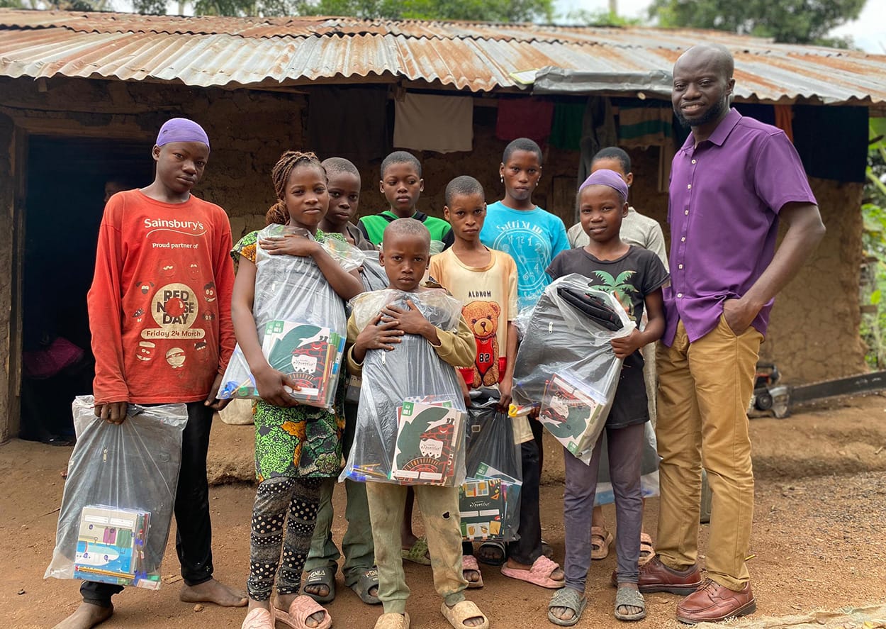 Image shows children of cocoa farmers in Sunbeth's supply chain.