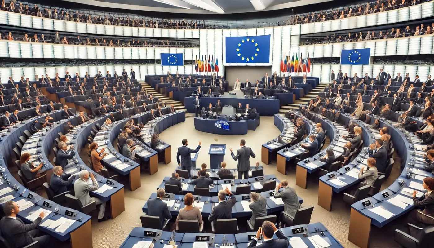 Illustration shows the EU Parliament in session. Image: CocoaRadar.com