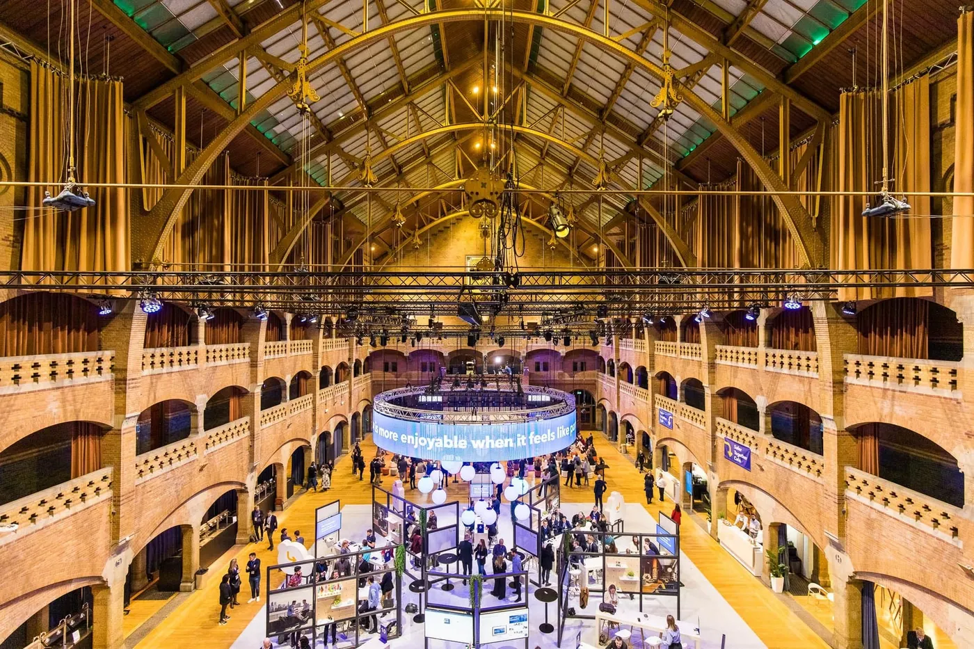 Image shows inside Beurs van Berlage, Amsterdam's former Stock Exchange.