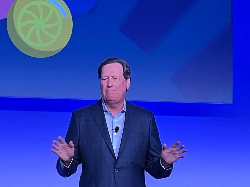 Image shows John Downs, president & CEO of the National Confectioners Association at SOTIC 2024.