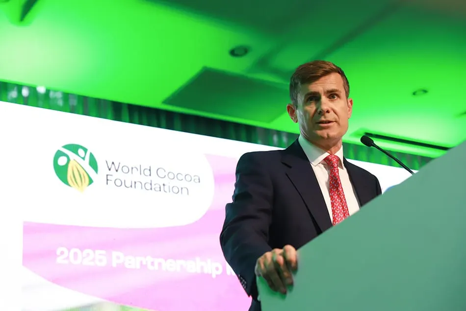 Image shows WCF president Chris Vincent opens the 2025 Partnership Meeting in Brazil.