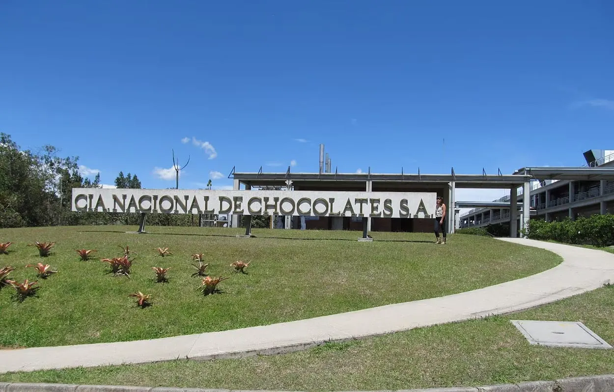 Image shows  Compañía Nacional de Chocolates main factory in Medellin, Colombia