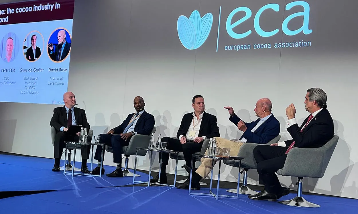 Image shows one of the panel discussions at ECA Cocoa Forum 2025