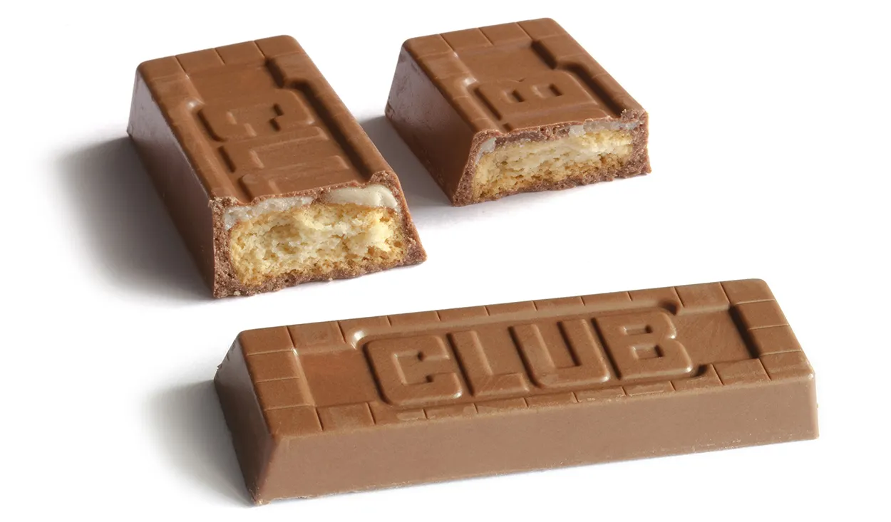 Image shows Club chocolate bars.