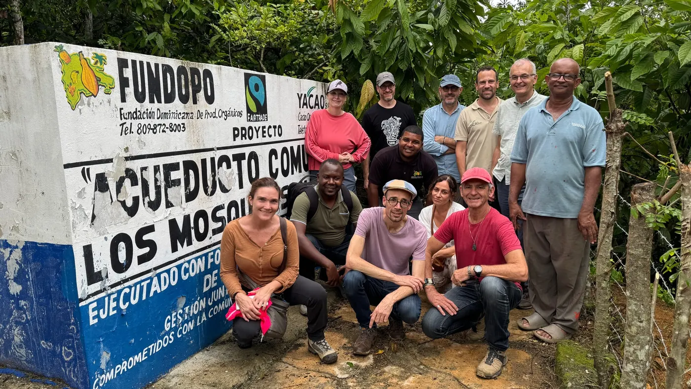 Image shows The team from PRONATEC and YACAO visiting the Fundopo cooperative in the Dominican Republi: Image: PRONATEC