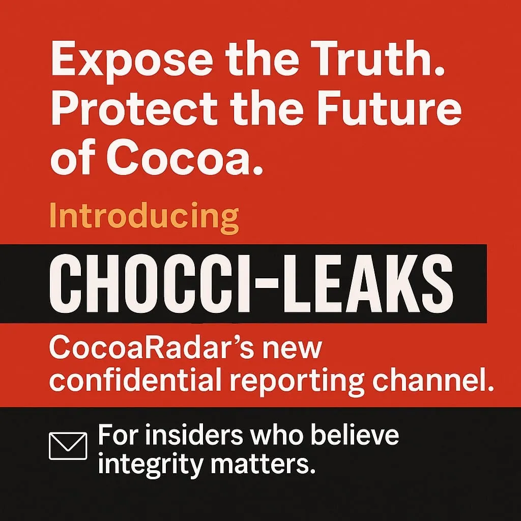 CocoaRadar Launches CHOCCI-LEAKS: A Confidential Tipline for the Cocoa Sector