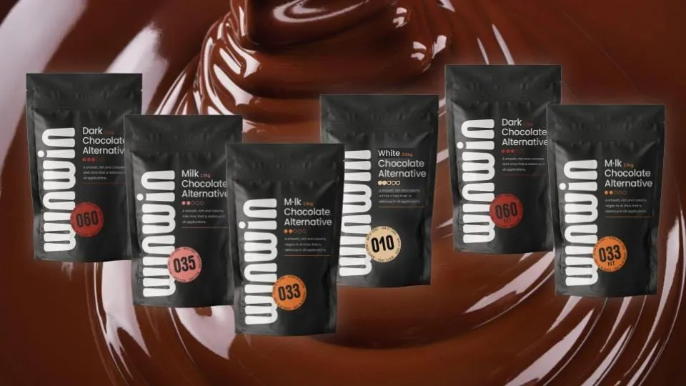 Image shows package shot of Win-Win 'cocoa-free' products transparently