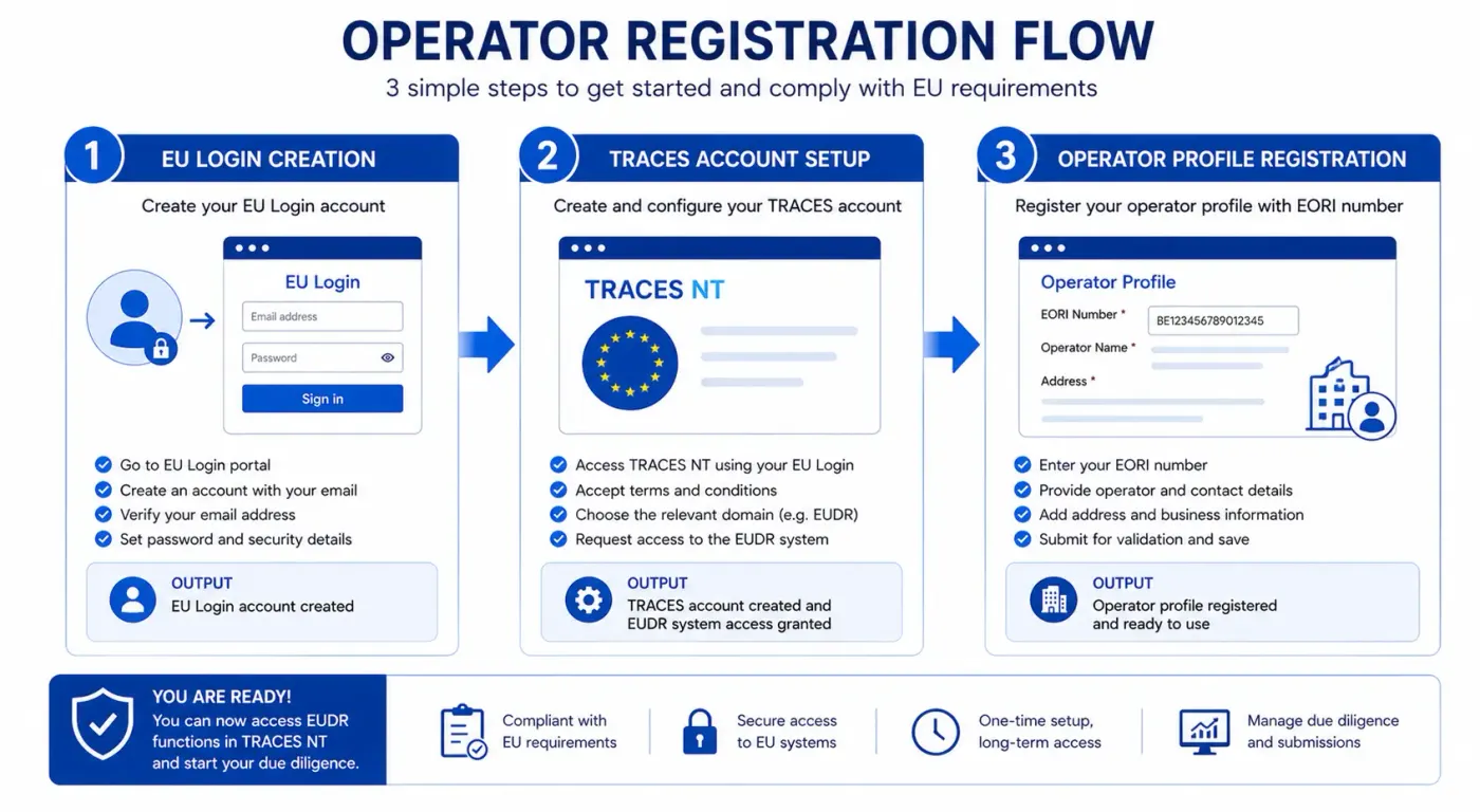 Image shows an n example of the EC's Traces system, which will be used by operators for due diligence reports. 