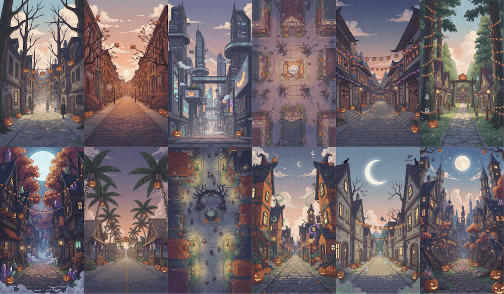 【無料配布】見るだけで楽しいハロウィンの背景イラスト/縦長— copainter ユーザーは商用可・無償で利用可