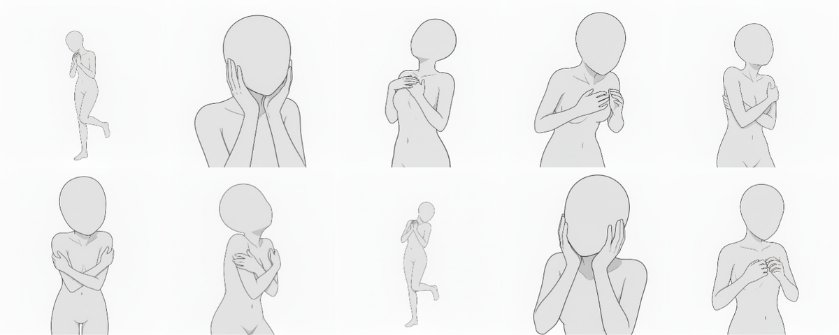 【無料配布】女性がうっとり恋い焦がれるポーズ集— copainter ユーザーは商用可・無償で利用可