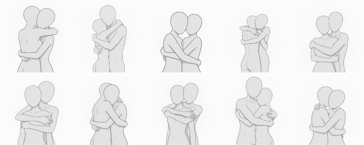 [Free Download] Male & Female Hugging Pose Set — Free for Commercial Use by copainter Users