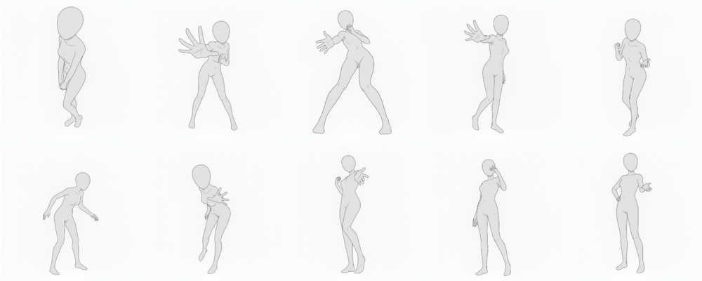 [Free Download] Female Standing Pose Base Set (3) — Free for Commercial Use by copainter Users