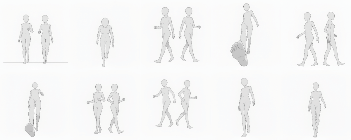 [Free Download] Female Walking Pose Set — Free for Commercial Use by copainter Users