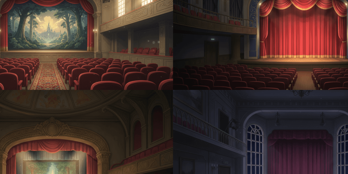 [Free Download] Theater Background Illustration (Landscape) — Copainter users can use it for free, including commercial use.