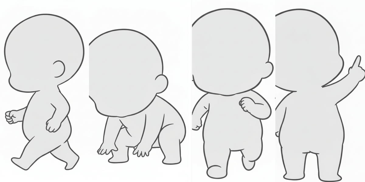 [Free Download] Child Walking Pose Collection — copainter users can use it commercially for free.