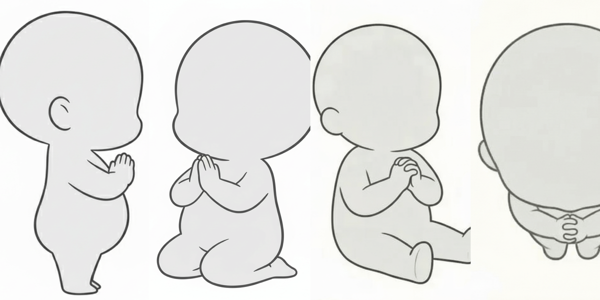 [Free Download] Praying Child Pose Pack — Commercial Use Allowed (Free) for copainter Users