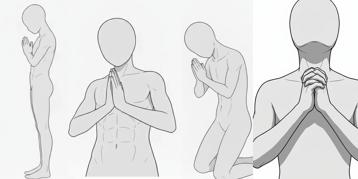 [Free Download] Praying Male Pose Pack — Commercial Use Allowed (Free) for copainter Users