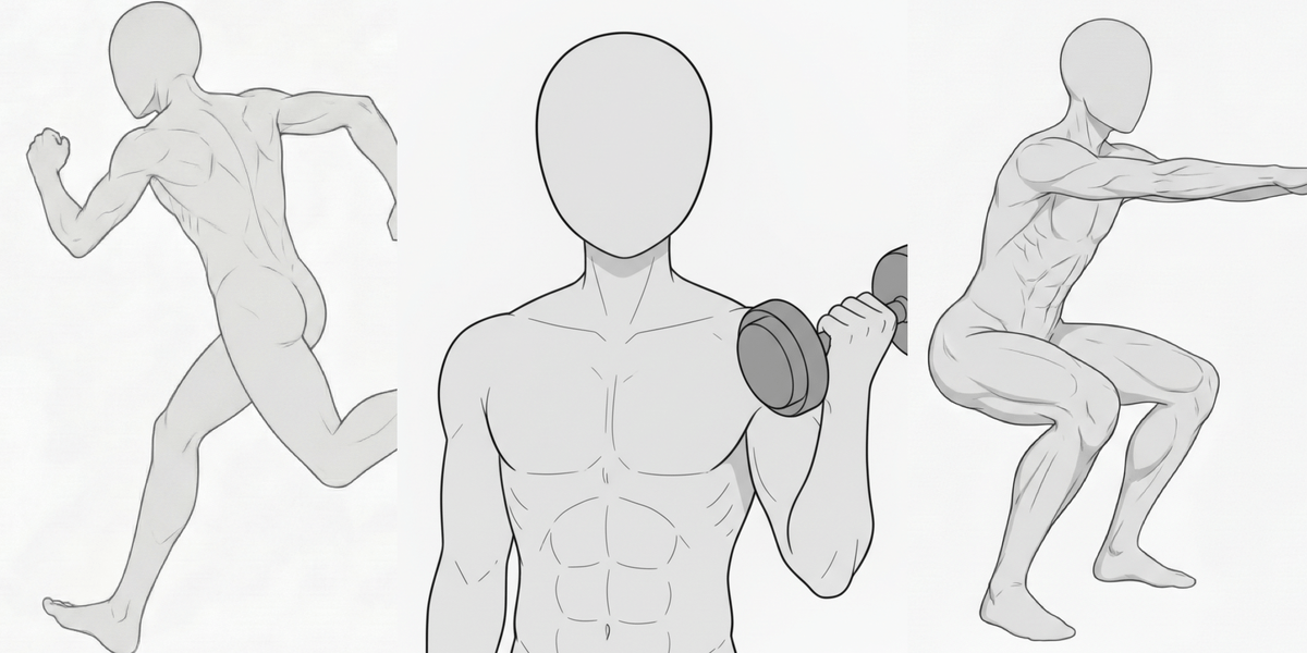 [Free Download] Male Workout Pose Collection — Copainter users can use it for free, including commercial use.