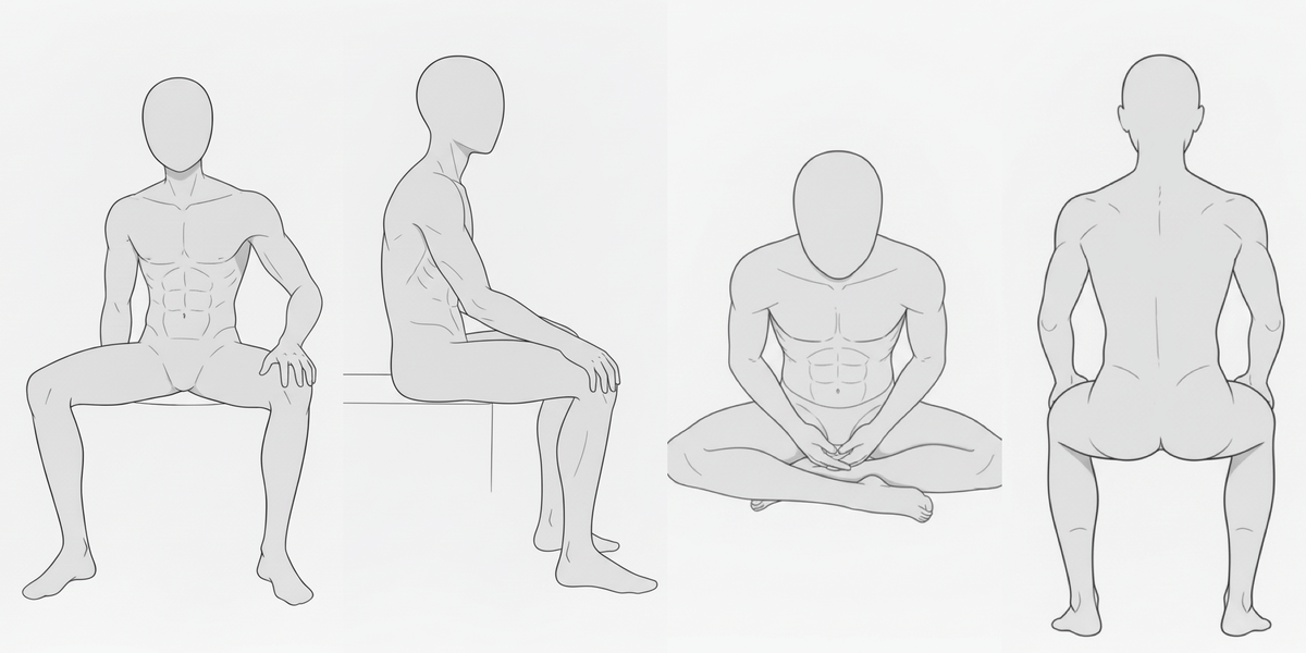[Free Download] Male Sitting Pose Collection — copainter users can use it commercially for free.