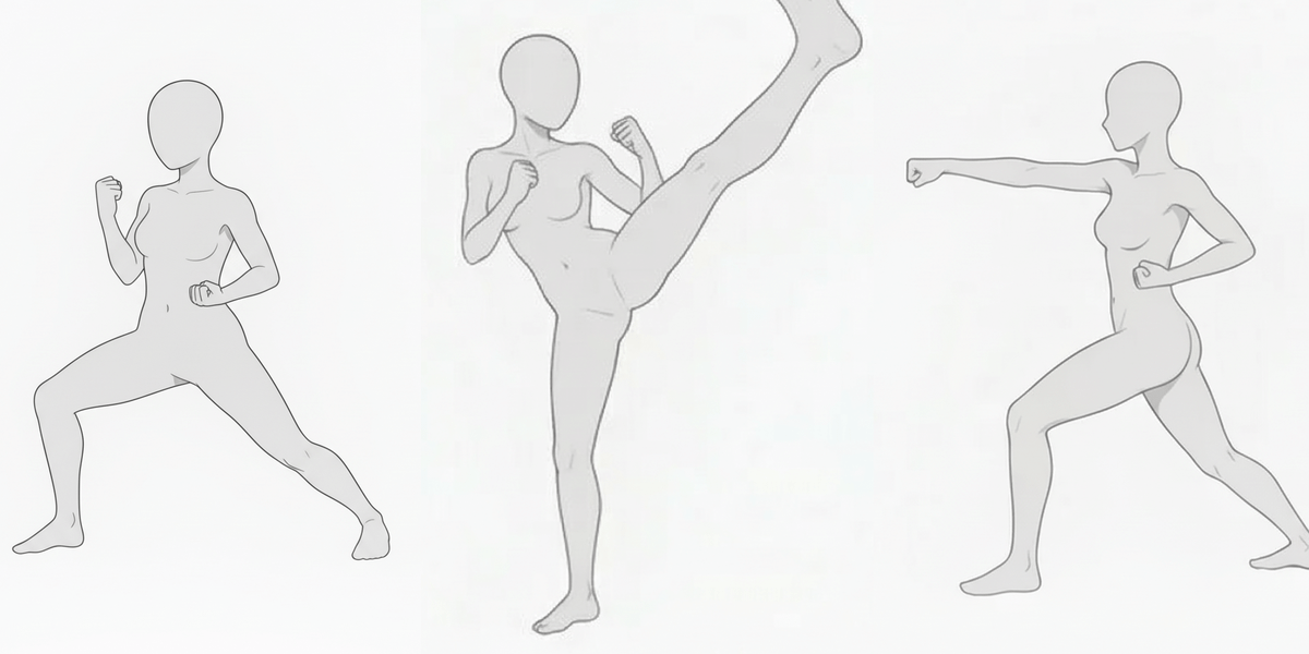 [Free Download] Women Doing Karate Pose Collection — Free for copainter Users, Commercial Use Allowed