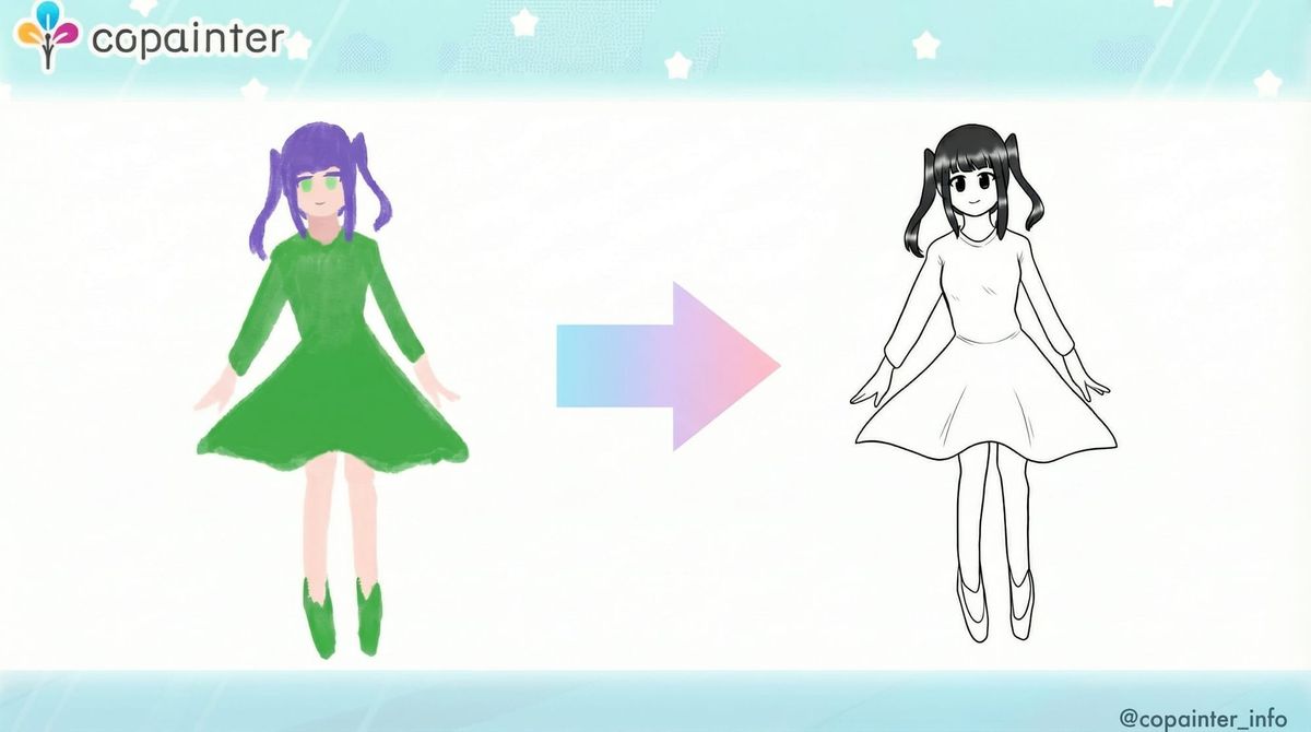 Turn Color Illustrations into Line Art in Seconds! Speed Up Your Inking Workflow with Copainter’s AI Assistant