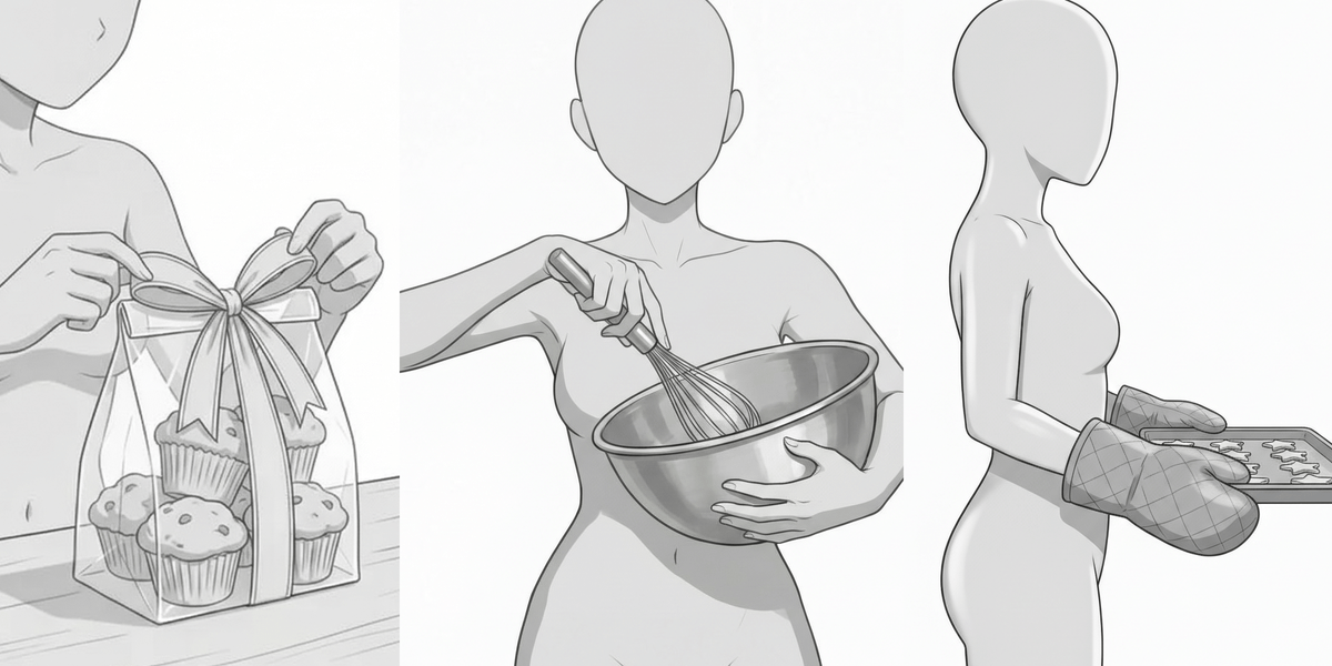 【Free Download】Pose Reference Pack: Women Baking — Copainter Users: Free to Use, Commercial Use Allowed