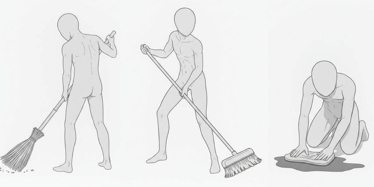 【Free Download】Pose Reference Pack: Men Cleaning — Copainter Users: Free to Use, Commercial Use Allowed