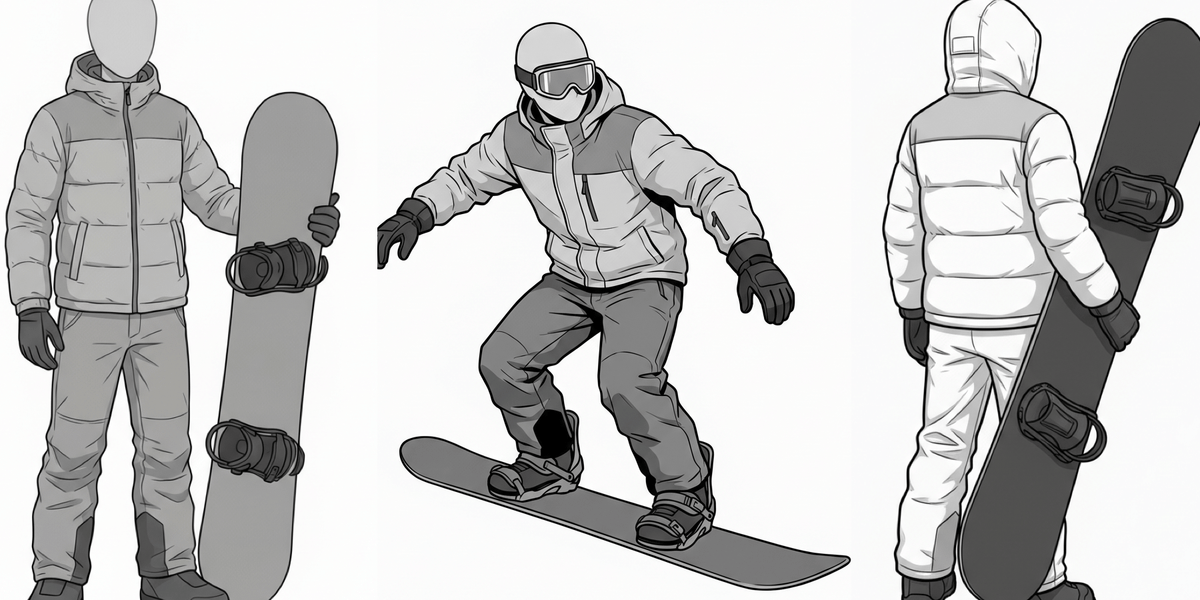 【Free Download】Pose Reference Pack: Men Snowboarding — Copainter Users: Free to Use, Commercial Use Allowed