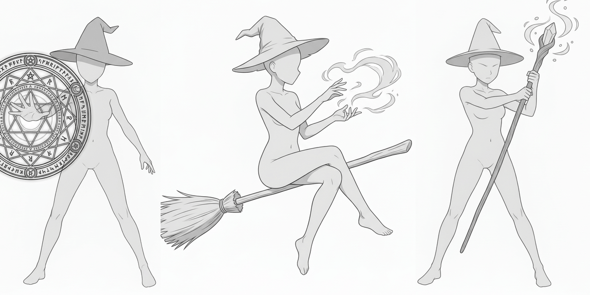 [Free Download] Female Mage Pose Collection — Free for Commercial Use by copainter Users