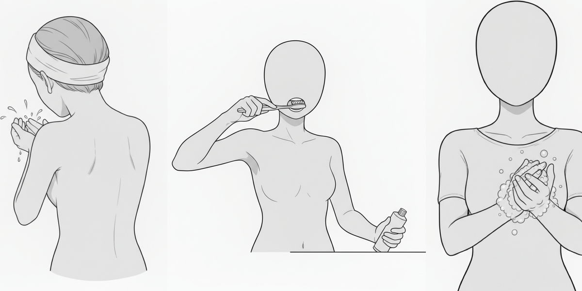 【Free Download】Pose Reference Pack: Women Standing at a Bathroom Sink — Copainter Users: Free to Use, Commercial Use Allowed