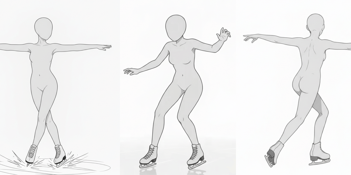 【Free Download】Pose Reference Pack: Women Skating — Copainter Users: Free to Use, Commercial Use Allowed
