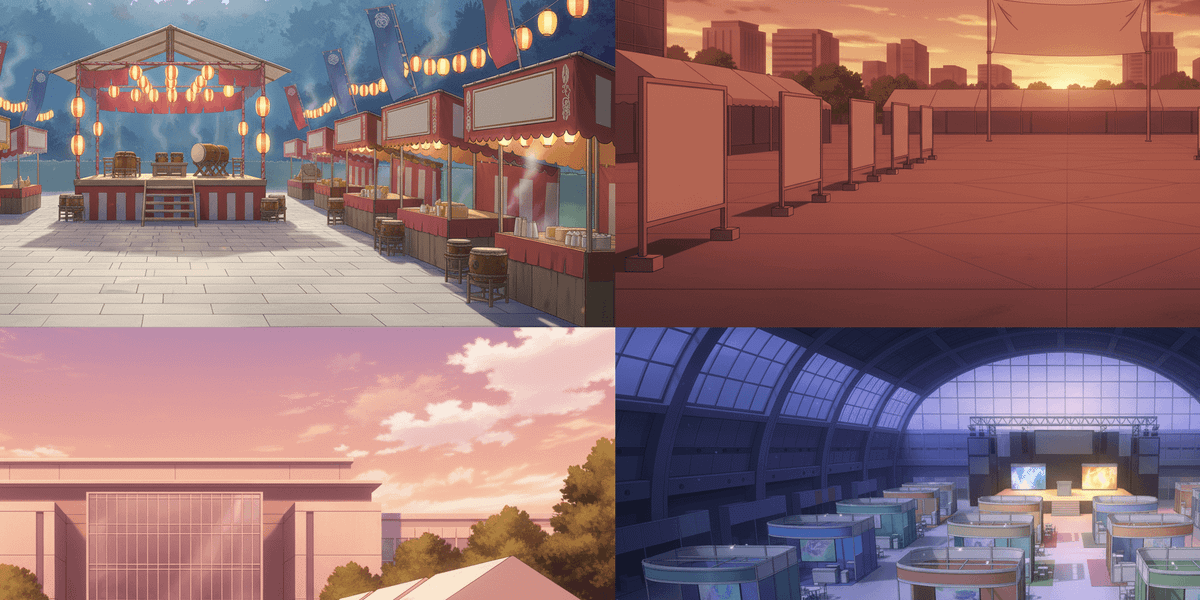 [Free Download] Event Venue Background Illustrations (Widescreen) — Free for Commercial Use by copainter Users